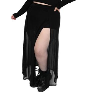 Foxblood Darla Sheer Maxi Skirt with Shorts